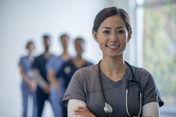nurse smiling